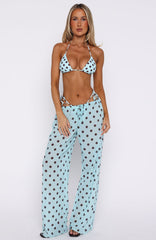 Croatian Coast Pants Blue/Choc Polka Dot